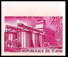 93438b Tchad N°144 Grands Moulins Moulin Mill Essai Proof Non Dentelé Imperf ** MNH - Ciad (1960-...)