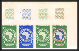 93439c Tchad N°215 Banque Africaine De Deceloppement 1969 Bank Essai Proof Non Dentelé Imperf ** MNH Bande De 4 Strip - Chad (1960-...)