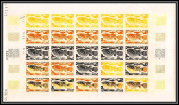 93437 Tchad N°218 Tetraodon Fahaka Strigosus Poisson Fihes Fish Essai Proof Non Dentelé Imperf ** MNH Feuille Sheet - Poissons