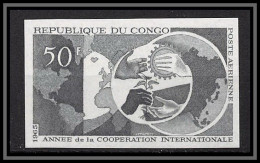 93428 Congo Pa N°36 Cooperation Internationale 1965 Essai Proof Non Dentelé Imperf ** MNH - Mint/hinged