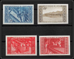 93429 Congo N°246/249 Complexe Textile De Kinsoundi 1970 Essai Proof Non Dentelé Imperf ** MNH - Textile