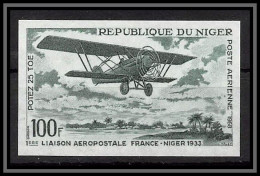 93365 Niger PA N°85 Biplan Potez 25 Aviation Airplane Avion Essai Proof Non Dentelé Imperf ** MNH - Avions