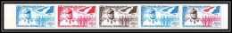 93031b Cote Française Des Somalis PA N°27 Bernard Drapeau Flag Essai Proof Non Dentelé Imperf ** MNH Bande De 5 - Unused Stamps