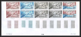 93031d Cote Française Des Somalis PA N°27 Bernard Drapeau Flag Essai Proof Non Dentelé Imperf ** MNH Bloc De 10 - Stamps