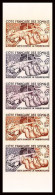 93025b Cote Française Des Somalis 324 Tuberculose Tuberculosis Essai Color Proof Non Dentelé Imperf ** MNH Bande De 5 - Unused Stamps