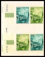 93019c Monaco N°887 Unesco Sauvegarde De Venise Venice Canaletto Essai Proof Non Dentelé ** MNH Imperf Bloc 4 Coin Daté - Unused Stamps