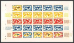 93022 Cote Française Des Somalis N°307 Grosse Carangue Poissons Fish Essai Proof Non Dentelé Imperf ** MNH Feuille Sheet - Neufs