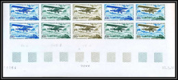 93003b Niger PA N°85 Biplan Potez 25 1968 Avion Aviation Plane Essai Proof Non Dentelé ** (MNH Imperf) Bloc 10 Coin Daté - Airplanes