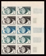 92983 Cameroun N°361 Telecommunications Spaciales Espace (space) Essai Proof Non Dentelé ** (MNH Imperf) Bloc De 10 - Camerun (1960-...)