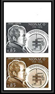 92949d Monaco N°1041 Ampère Ampèremètre Physicien Essai Proof Non Dentelé ** (MNH Imperf) Paire - Unused Stamps