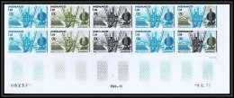 92927b Monaco N°1117 Protection De L'environnement Pollution Essai Proof Non Dentelé ** MNH Imperf Bloc De 10 Coin Daté - Ungebraucht