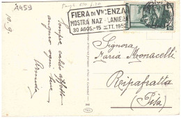 1952 ANNULLO TARGHETTA FIERA DI VICENZA - 1946-60: Marcophilia