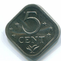 5 CENTS 1980 ANTILLES NÉERLANDAISES Nickel Colonial Pièce #S12335.F.A - Niederländische Antillen