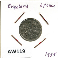 SIXPENCE 1955 UK GREAT BRITAIN Coin #AW119.U.A - H. 6 Pence