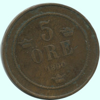 5 ORE 1890 SUÈDE SWEDEN Pièce #AC636.2.F.A - Suède