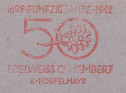 Meter Cut Deutsche Post / Germany 1949 Edelweiss Camembert - Cheese - Alimentazione