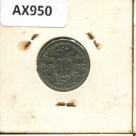 10 RAPPEN 1908 B SWITZERLAND Coin #AX950.3.U.A - Autres & Non Classés
