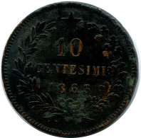 10 CENTESIMI 1863 ITALIA ITALY Moneda Vittorio Emanuele II #AX922.E.A - 1861-1878 : Vittoro Emanuele II