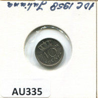10 CENT 1958 NEERLANDÉS NETHERLANDS Moneda #AU335.E.A - 1948-1980: Juliana