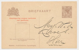 Spoorwegbriefkaart G. PNS122-1 A - Locaal Te Nieuwveen 1921 - Postal Stationery