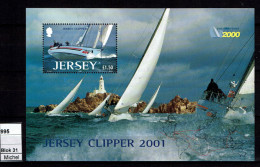 Jersey - 2001 - MNH - The Round The World Tour Of Jersey Yacht - Jersey Clipper, Voilier En Course, Zeilschip, Vela - Jersey