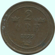 2 ORE 1877 SUECIA SWEDEN Moneda #AC870.2.E.A - Suède