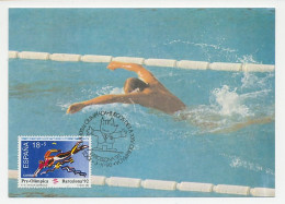 Maximum Card Spain 1990 Pre Olympic Games Barcelona 1992 - Swimming - Autres & Non Classés