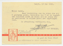 Firma Briefkaart Delft 1952 - Kleding  - Unclassified