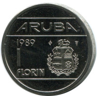 1 FLORIN 1989 ARUBA Moneda (From BU Mint Set) #AH025.E.A - Aruba