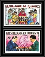 93958d Djibouti Y&t N°519/520 Echecs Chess 1980 Non Dentelé Imperf ** MNH Partie Florence 1493 - Scacchi