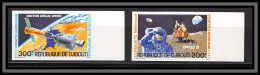 93956d Djibouti PA Yt N°138/139 Apollo 11 Soyouz Soyuz Espace Space 1980 Non Dentelé Imperf ** MNH Bord De Feuille - Dschibuti (1977-...)