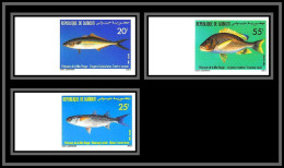 93953e Djibouti Yt N°212/215 MI 468/470 Poissons Fish Fishes 1986 Non Dentelé Imperf ** MNH Bord De Feuille - Poissons
