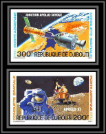 93956e Djibouti PA Yt N°138/139 Apollo 11 Soyouz Soyuz Espace Space 1980 Non Dentelé Imperf ** MNH  - Gibuti (1977-...)