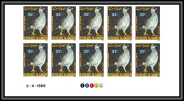 93951a Djibouti Yt N°654 MI 523 Francolin Gallinacé Oiseaux Birds 1989 Non Dentelé Imperf ** MNH Bloc 10 Coin Daté - Gallinacées & Faisans