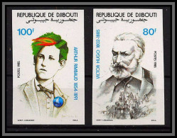 93949d Djibouti N°607/608 Victor Hugo Arthur Rimbaud Non Dentelé Imperf Neuf ** MNH 1985 écrivain Writer - Scrittori