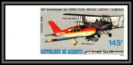 93933c Djibouti Y&t N°646 Aviation Tiger Moth Biplan 1946 TB-10 Tobago Non Dentelé Imperf Neuf ** MNH 1988 BDF  - Avions