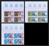 93932c Congo N°463/465 Mi 587/585 Victor Hugo écrivain Writer 1977 Non Dentelé Imperf Neuf ** MNH Bloc De 4 - Mint/hinged