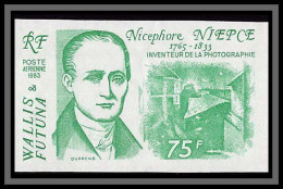 93918e Wallis Et Futuna PA N°128 Nicephore Niepce Photographie 1983 Essai Proof Non Dentelé Imperf Petite Tache Verso - Geschnittene, Druckproben Und Abarten