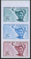 93913d Dahomey N°184 Jeune Fille Young Woman 1963 Essai Proof Non Dentelé Imperf ** MNH Bande De 5 - Bénin – Dahomey (1960-...)