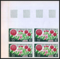 93910c Cote Française Des Somalis PA N°47 Cactus Non Dentelé Imperf ** MNH Bloc De 4 - Unused Stamps