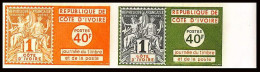 93889h Cote D'ivoire N°361 Journée Du Timbre 1973 Groupe Type Sage Paire Essai Proof Non Dentelé Imperf ** MNH - Stamps On Stamps