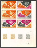 93883d Cote D'ivoire N°342 Diamants Diamant Diamonds Bloc 6 Coins Datés Essai Proof Non Dentelé Imperf ** MNH 1972 - Minerali