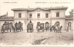 MONTELIMAR (26) La Gare  , Vue Extérieure (Nombreux Attelages) - Montelimar