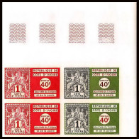 93889e Cote D'ivoire N°361 Journée Du Timbre 1973 Groupe Type Sage Bloc 4 Essai Proof Non Dentelé Imperf ** MNH - Timbres Sur Timbres