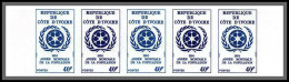 93842b Cote D'ivoire N°374 Année De La Population World Day 1974 Bande 5 Essai Proof Non Dentelé Imperf ** Mnh - Costa D'Avorio (1960-...)