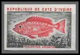 93829c Cote D'ivoire N°356 Priacanthus Poisson Fish 1973 Non Dentelé Imperf ** MNH - Costa D'Avorio (1960-...)