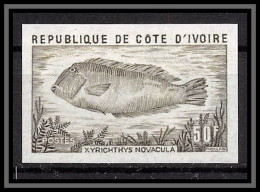 93785f Cote D'ivoire N°327 A Xyrichtys Novacula Poisson Fish 1973 Essai Proof Non Dentelé Imperf ** MNH - Pesci