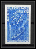 93756f Cote D'ivoire N°300 Constructions Navales Shipbuilding Ship Bateaux Essai Proof Non Dentelé Imperf ** MNH - Bateaux