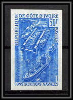 93756e Cote D'ivoire N°300 Constructions Navales Shipbuilding Ship Bateaux Essai Proof Non Dentelé Imperf ** MNH - Ivory Coast (1960-...)