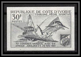 93742e Cote D'ivoire N°292 Tourisme Peche Sportive Tourism Sport Fishing Essai Proof Non Dentelé Imperf ** MNH - Ivory Coast (1960-...)